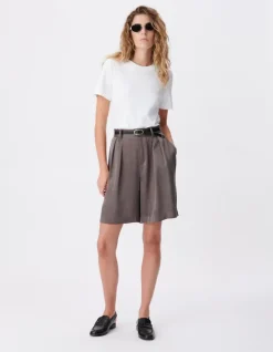 Bermuda de tailleur gris mix Lyocell® Femme