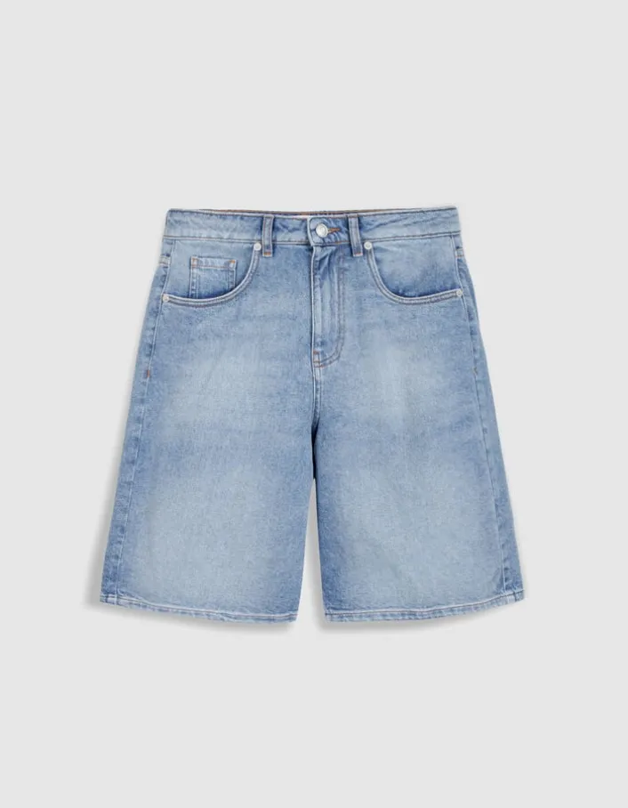 Bermuda en jean bleu Femme