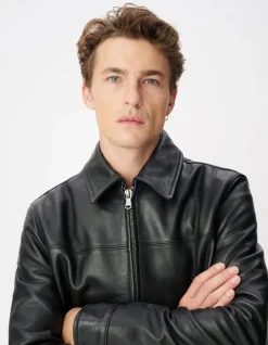 Blouson cuir noir Homme