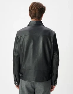 Blouson cuir noir Homme