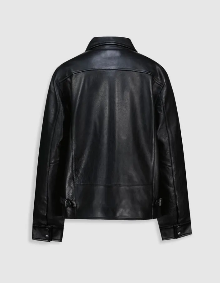 Blouson cuir noir Homme