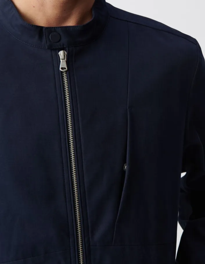 Blouson marine à col pressionné Homme