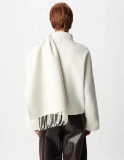 Cape écharpe blanche lainage Femme