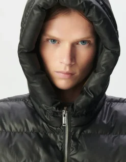 Capuche doudoune noire nylon matelassé Femme