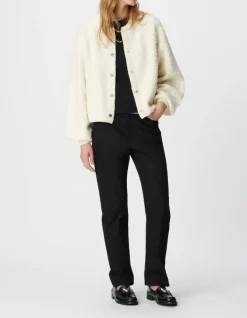 Cardigan blanc maille bouclette Femme