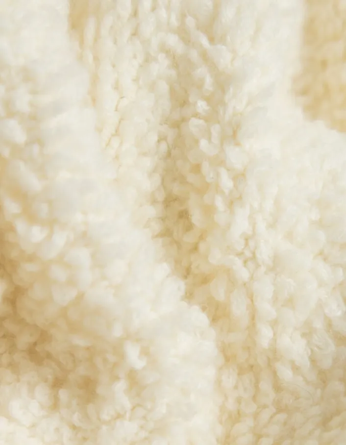 Cardigan blanc maille bouclette Femme