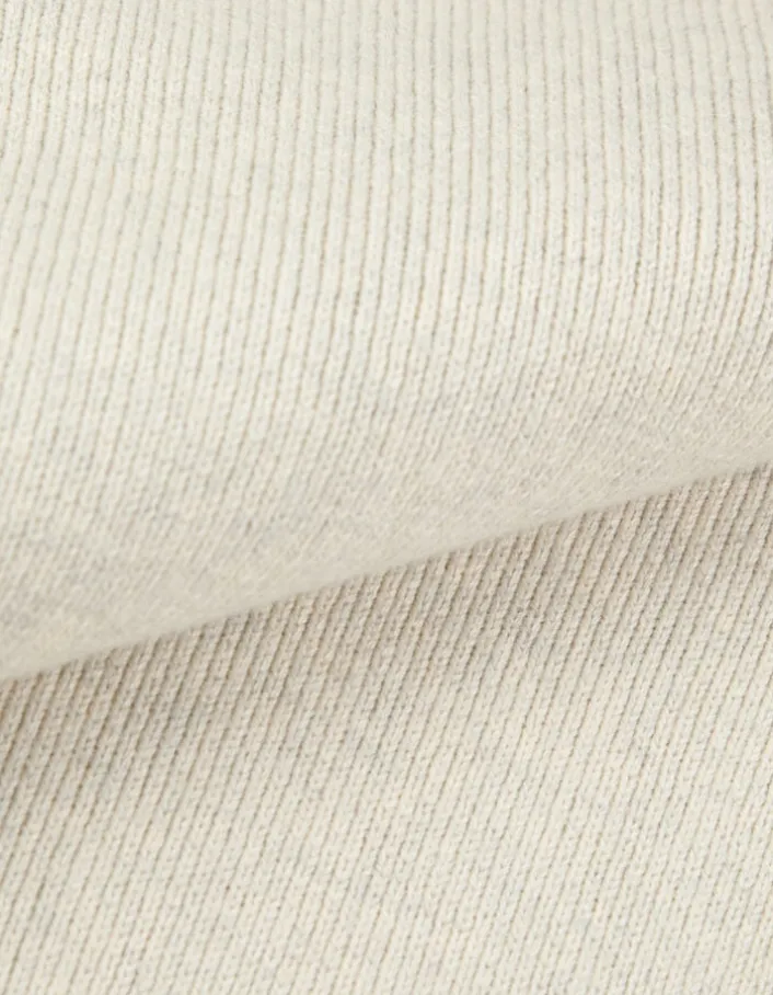 Cardigan col camionneur blanc tricot zippé Homme