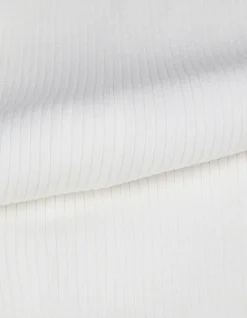 Cardigan col V blanc cassé tricot côtelé boutonné Femme
