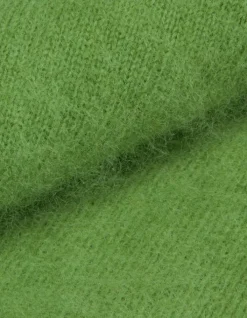 Cardigan vert tricot mousseux 100% laine Femme