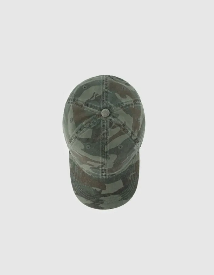 Casquette kaki motif camouflage Femme
