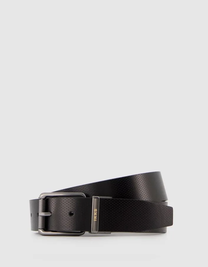 Ceinture réversible kaki cuir Homme