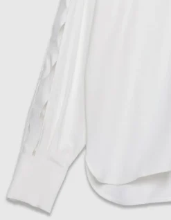 Chemise blanche manches longues ajourées Femme