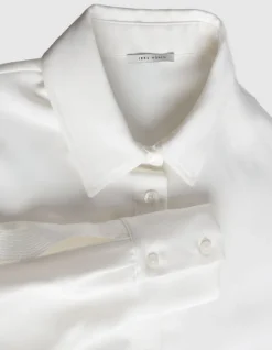 Chemise blanche manches longues ajourées Femme