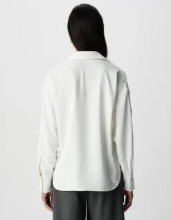 Chemise blanche manches longues ajourées Femme