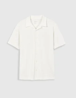 Chemise easy blanche maille manches courtes Homme