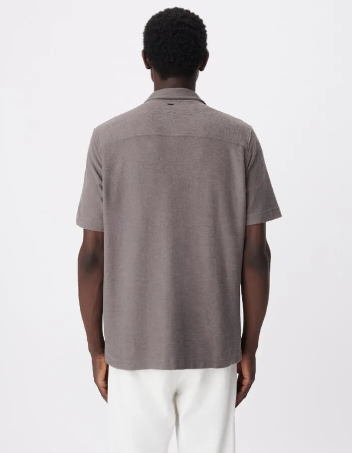 Chemise easy grise maille manches courtes Homme