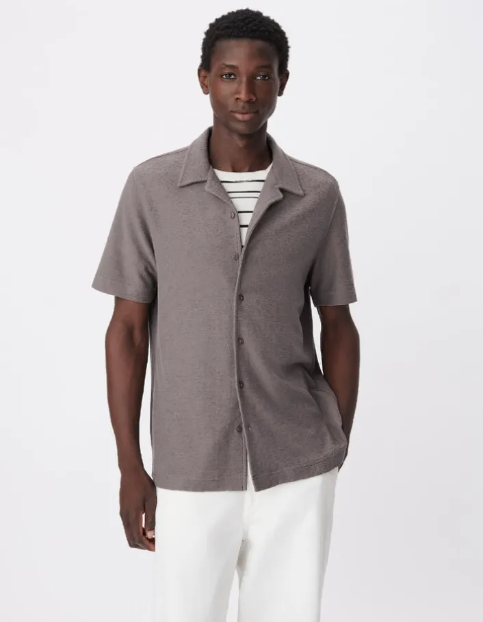 Chemise easy grise maille manches courtes Homme