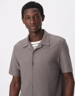 Chemise easy grise maille manches courtes Homme