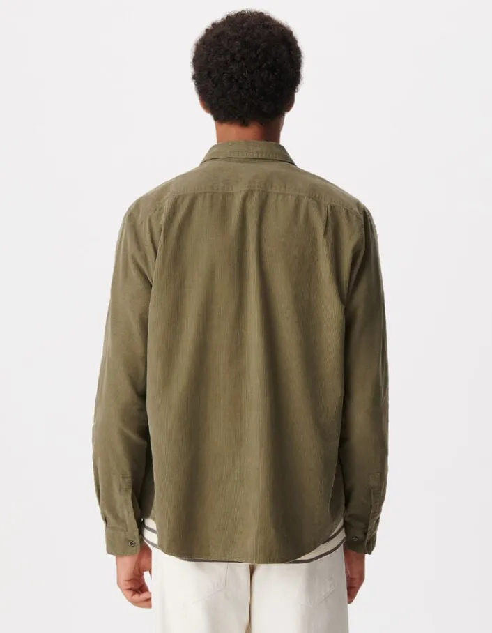 Chemise easy kaki velours milleraies Homme