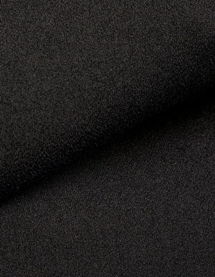 Chemise fluide noire poches poitrine Femme