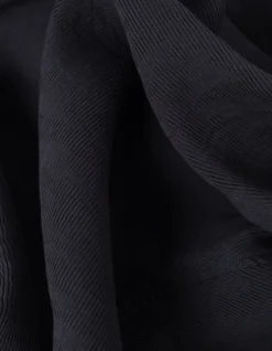Chemise manches courtes noire tissu plissé Homme