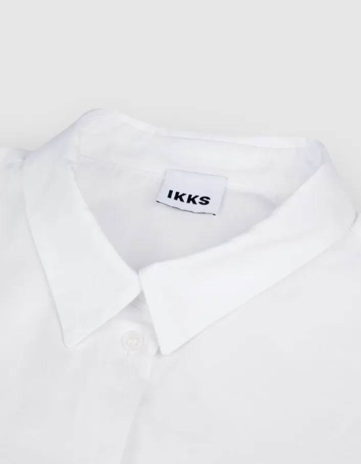 Chemise manches longues blanche pattes boutonnées Femme