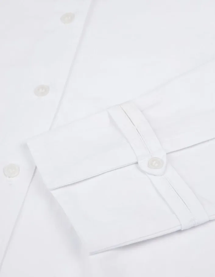 Chemise manches longues blanche pattes boutonnées Femme