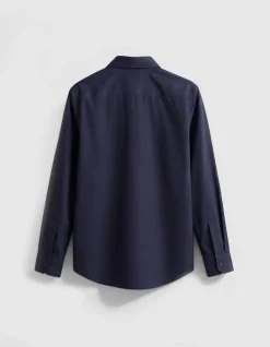 Chemise manches longues marine pattes boutonnées Femme