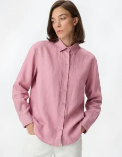 Chemise manches longues rose Lyocell® Femme