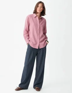 Chemise manches longues rose Lyocell® Femme