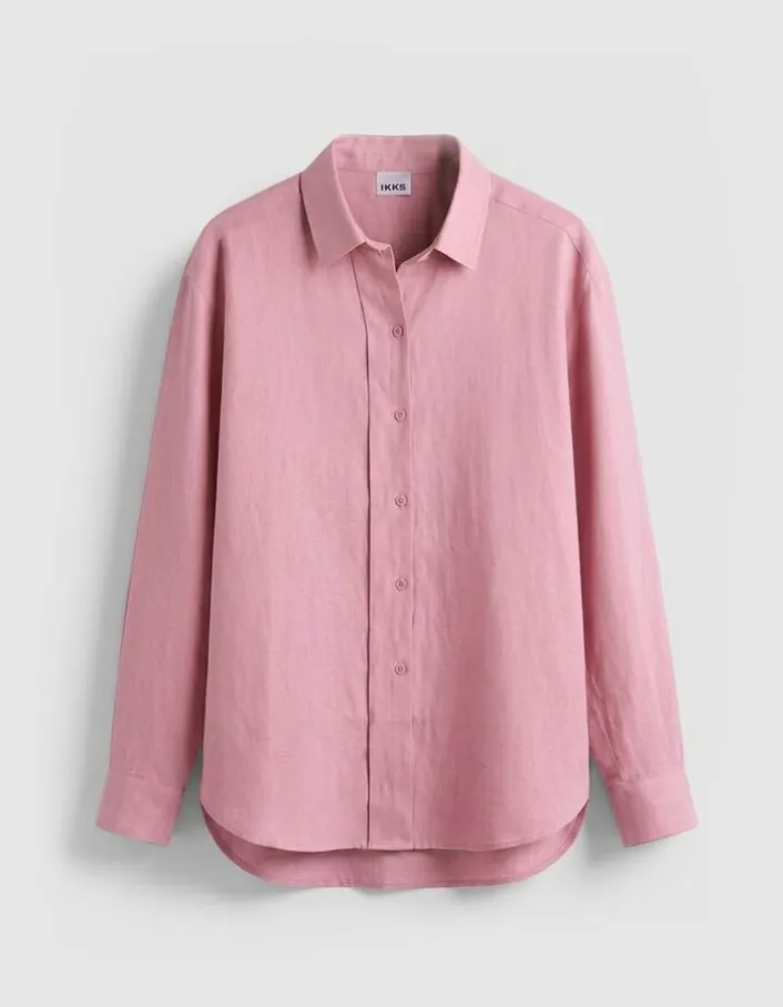 Chemise manches longues rose Lyocell® Femme