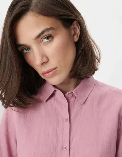 Chemise manches longues rose Lyocell® Femme