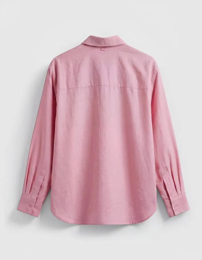 Chemise manches longues rose Lyocell® Femme