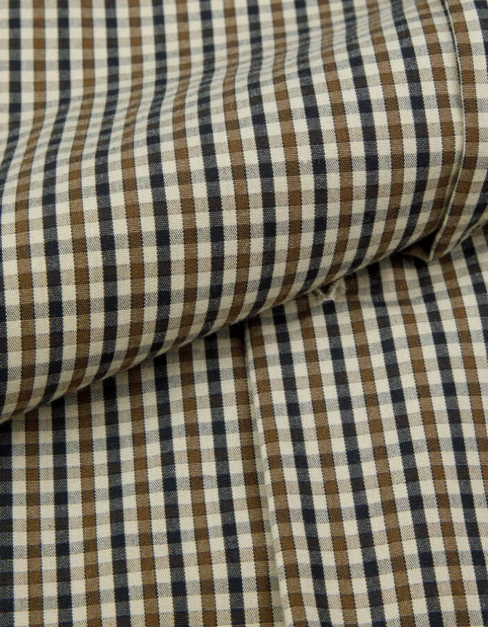 Chemise regular beige motif carreaux Homme