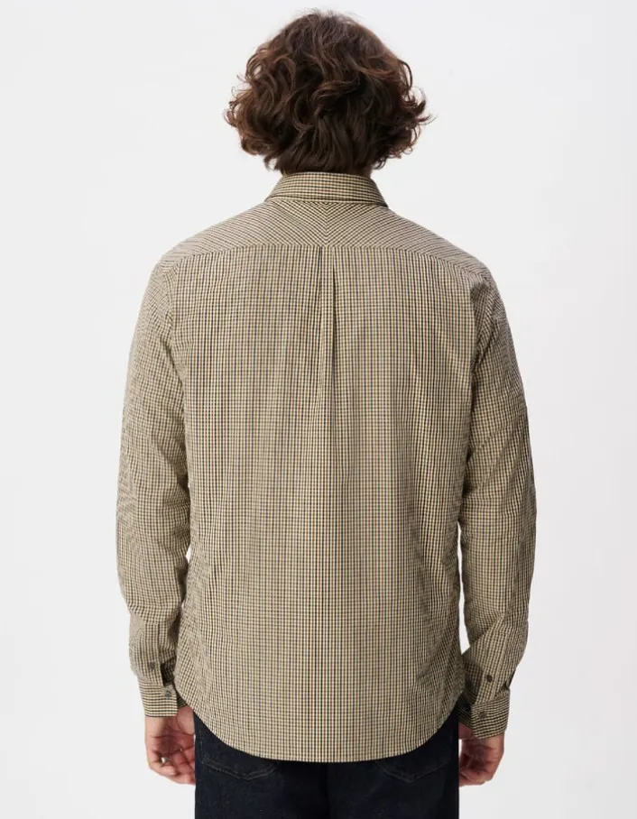 Chemise regular beige motif carreaux Homme