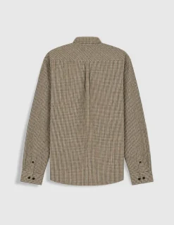 Chemise regular beige motif carreaux Homme