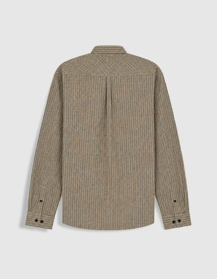 Chemise regular beige motif carreaux Homme