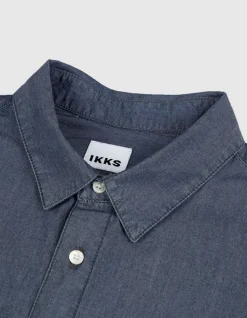 Chemise regular bleue en jean Homme