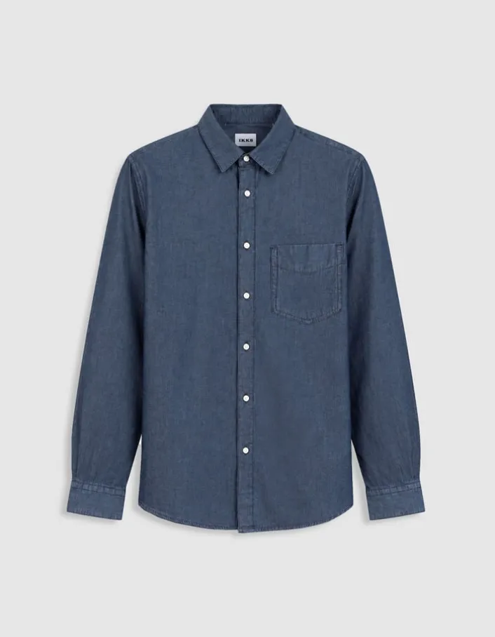 Chemise regular bleue en jean Homme