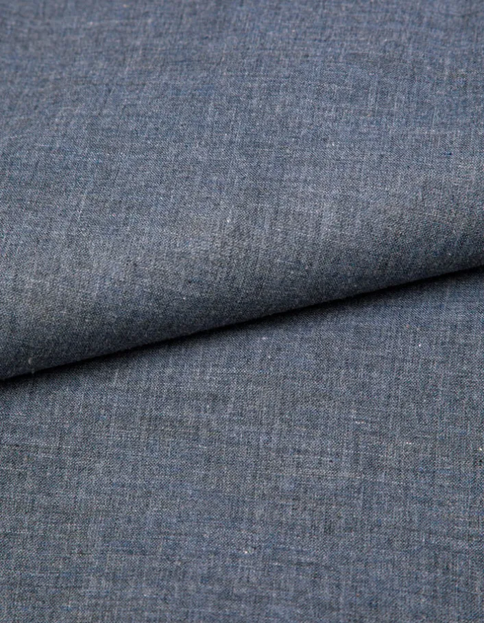 Chemise regular bleue faux uni manches longues Homme