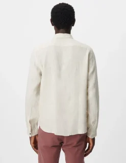 Chemise SLIM beige en lin Homme
