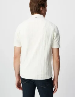 Chemise SLIM blanc cassé maille jeux de rayures Homme