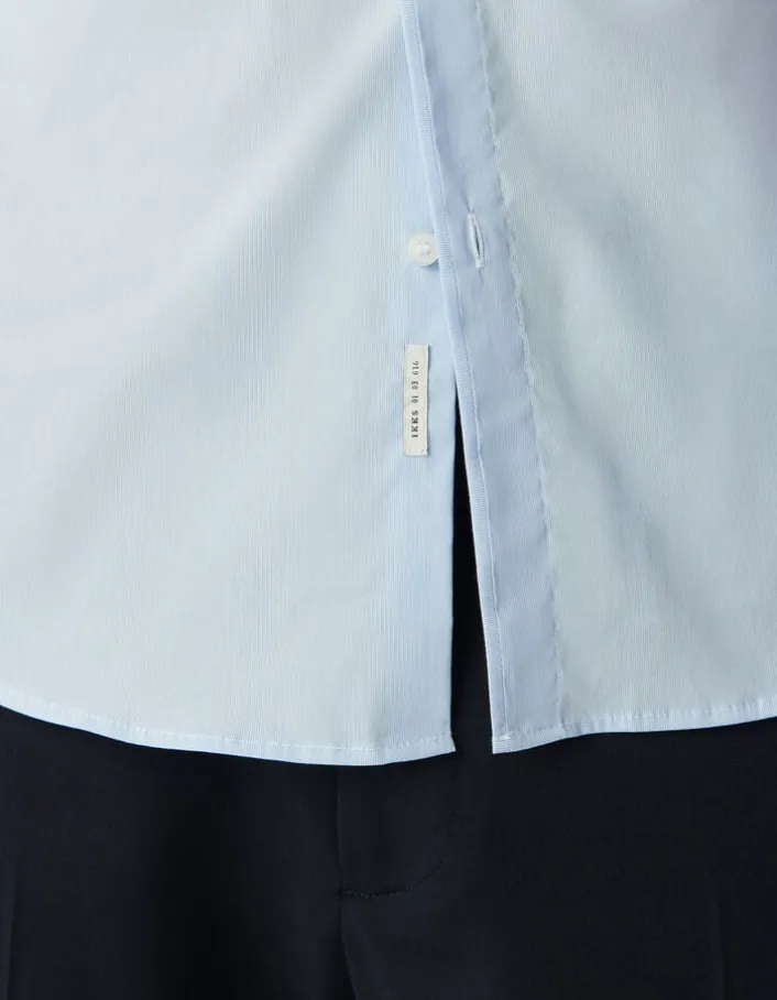 Chemise SLIM bleu ciel à fines rayures Homme