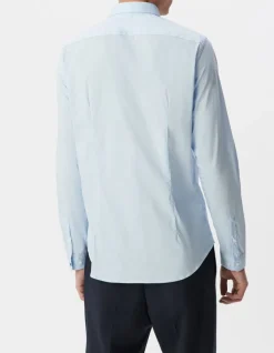 Chemise SLIM bleu ciel à fines rayures Homme