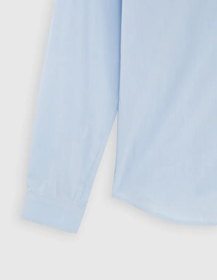Chemise SLIM bleu ciel à fines rayures Homme