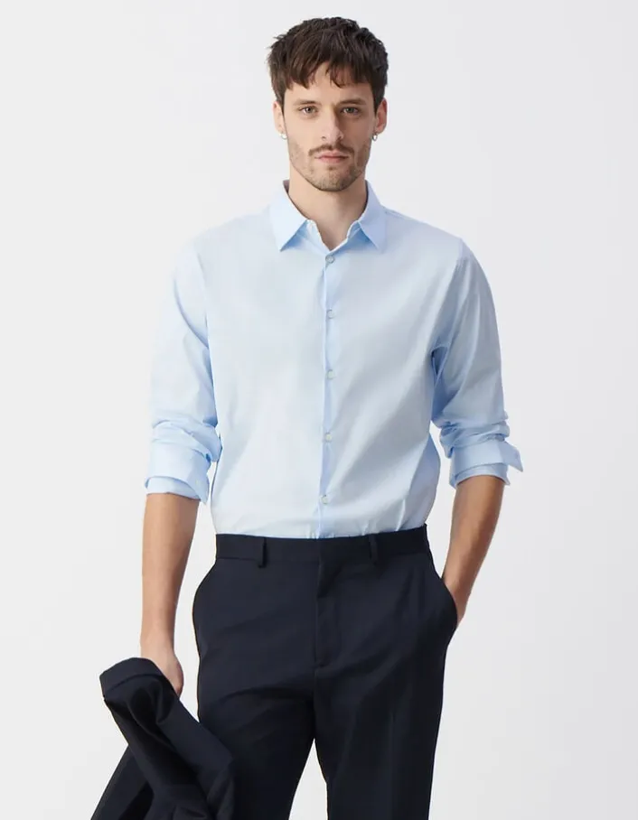 Chemise SLIM ciel en popeline Homme