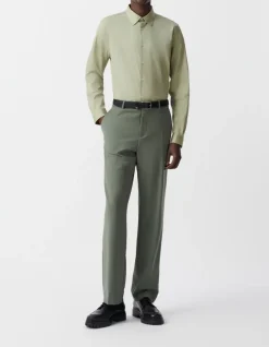 Chemise SLIM kaki en popeline Homme