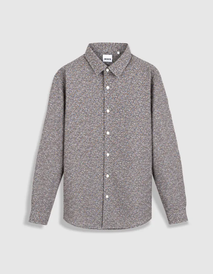 Chemise slim marine imprimé fleurs Homme