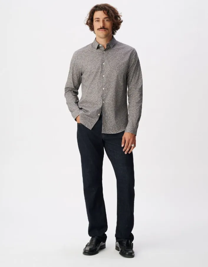 Chemise slim marine imprimé fleurs Homme