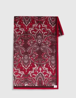 Foulard rouge motif baroque Femme